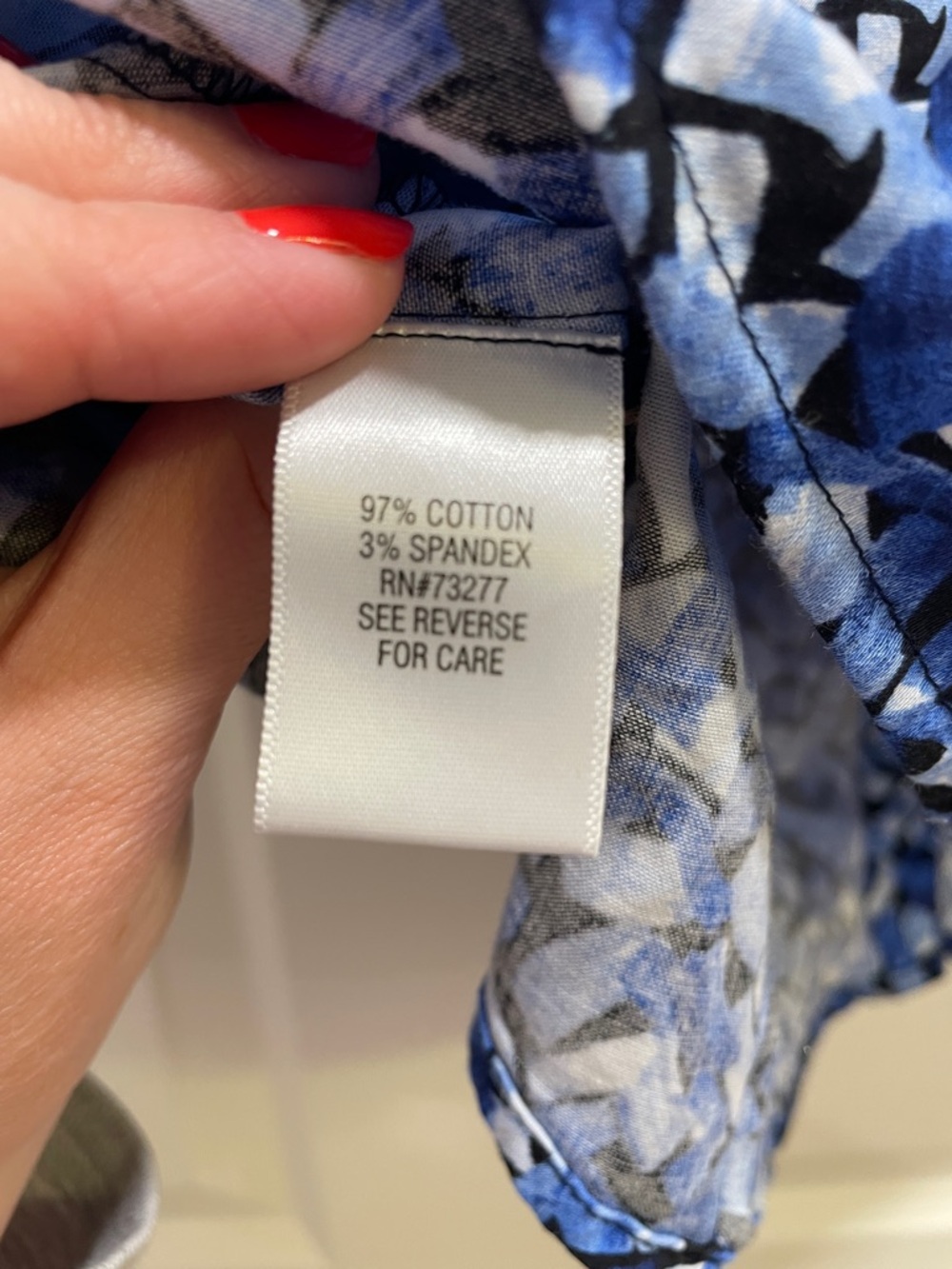Dana Buchman Blue Abstract Print Button-Down Shirt - Picture 6 of 7